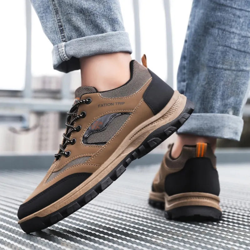 Men's Thickened Sole Elastic Collar Orthopedic Insole Comfortable Outdoor Shoes Casual Shoes