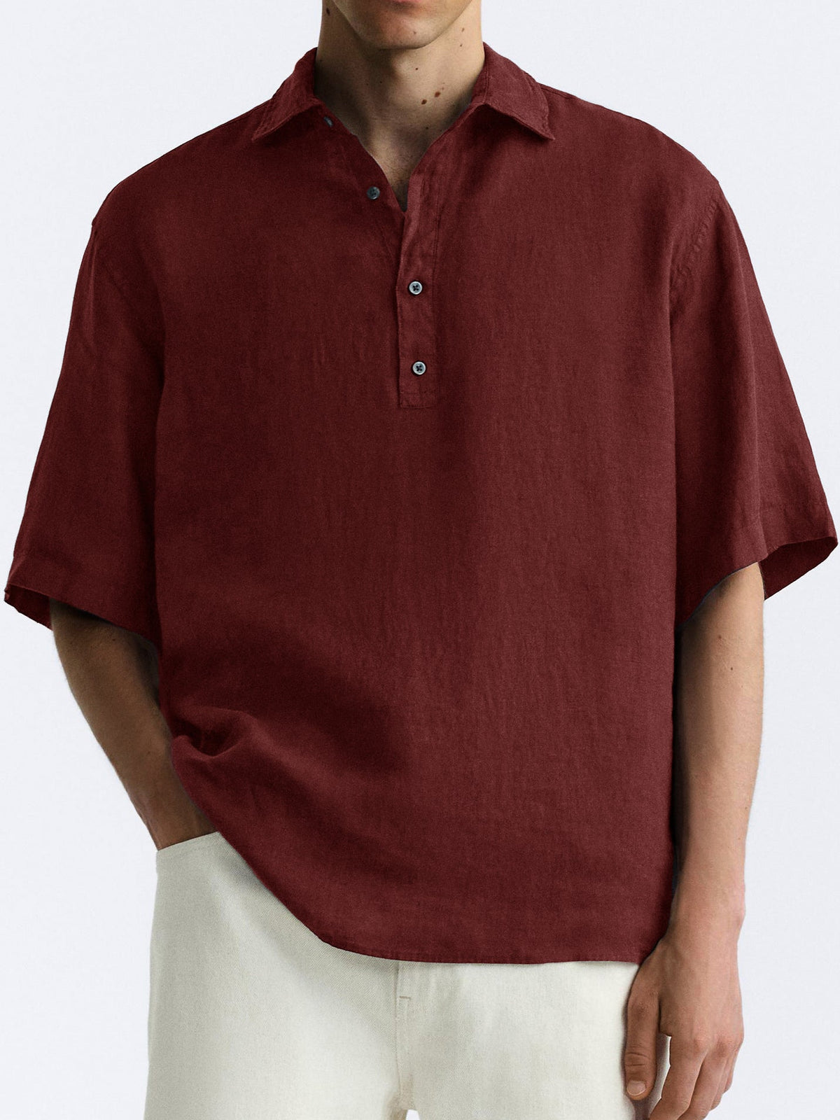 Men's Comfortable Casual Half-Button Short Sleeve Shirt
