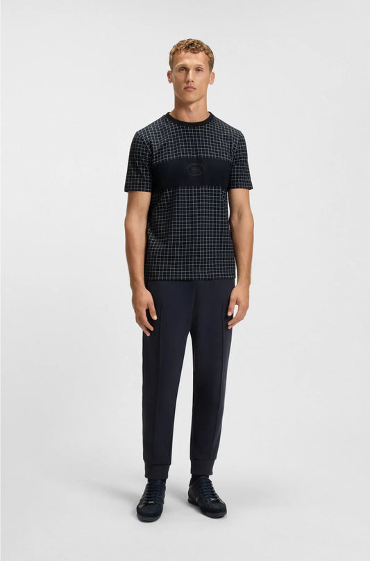 PIMA-COTTON T-SHIRT WITH CHECK PRINT