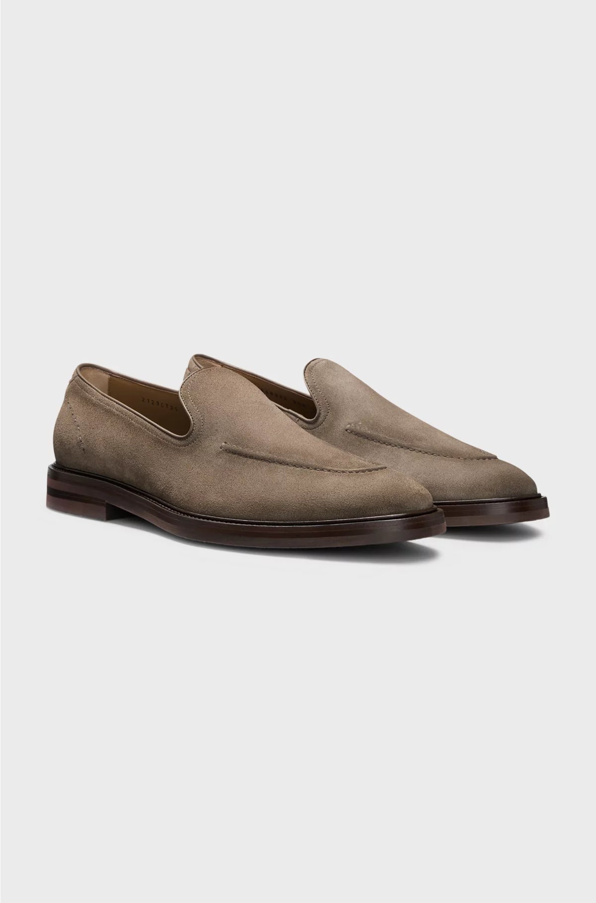 SUEDE LOAFERS WITH LEATHER PIPING