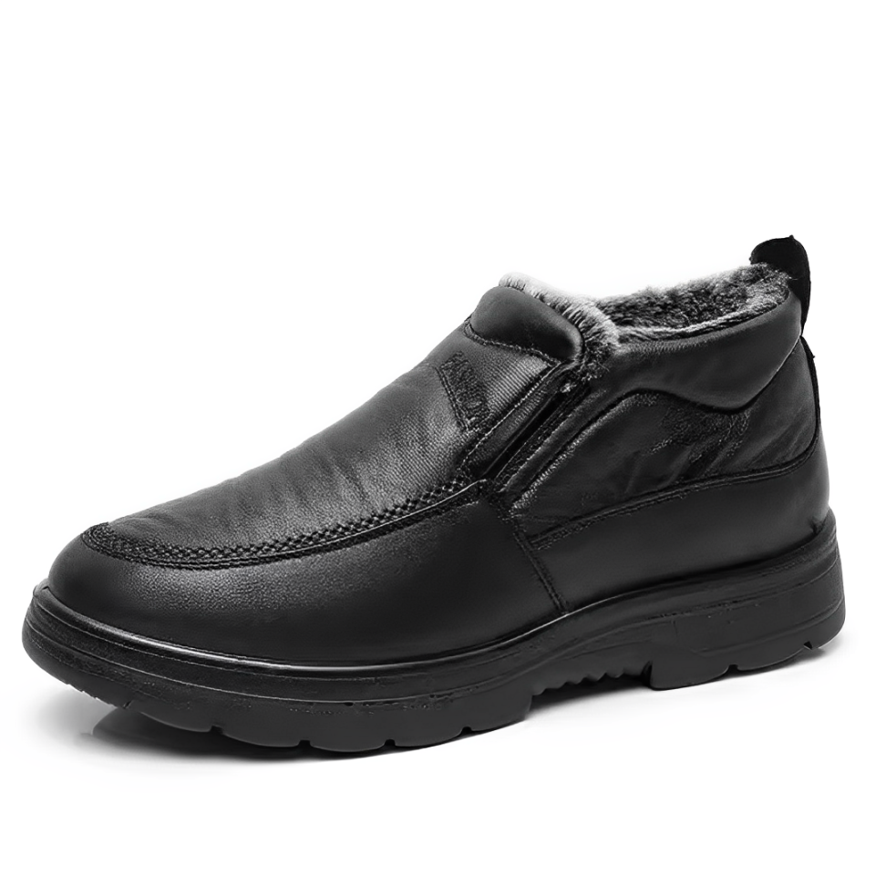 Men Orthopedic Ankle Boots Waterproof Plush Warm Leather Winter