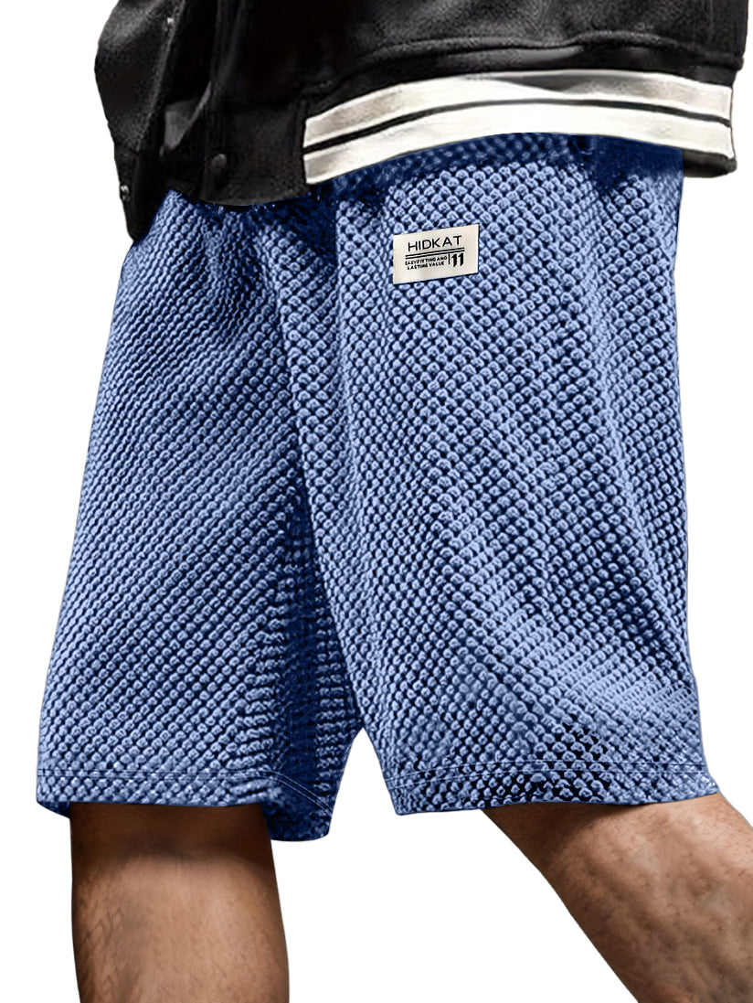 Men's Retro Casual Embroidered Logo Corduroy Shorts