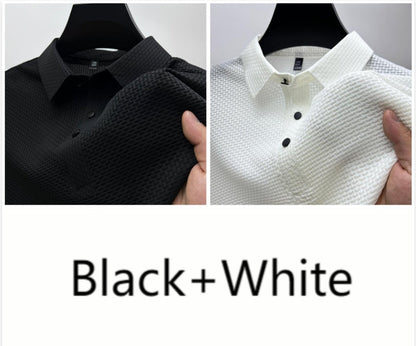 Men’s Ice Silk Polo Shirt – Breathable Summer Smart Casual Tee