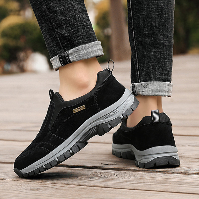 Men's Orthopedic Slip-On Winter Walking Shoes - Fleece-Lined, Waterproof & Anti-Slip Rubber Sole
