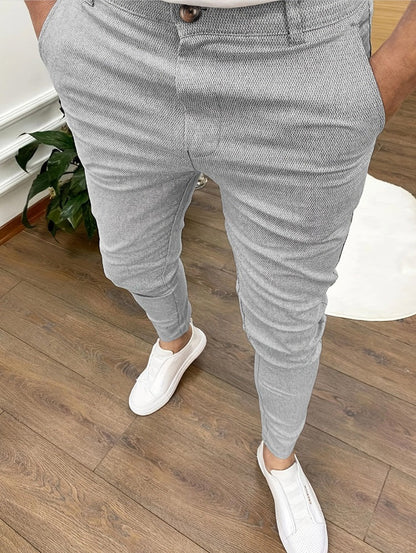 Fashion Casual High Waist Business Skinny Pants - All-Season Pants for Men
