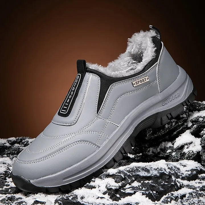 Men's Orthopedic Slip-On Winter Walking Shoes - Fleece-Lined, Waterproof & Anti-Slip Rubber Sole