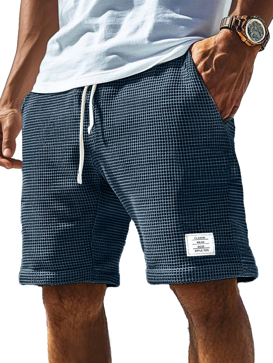 Men's Everyday Waffle Logo Drawstring Comfort Shorts