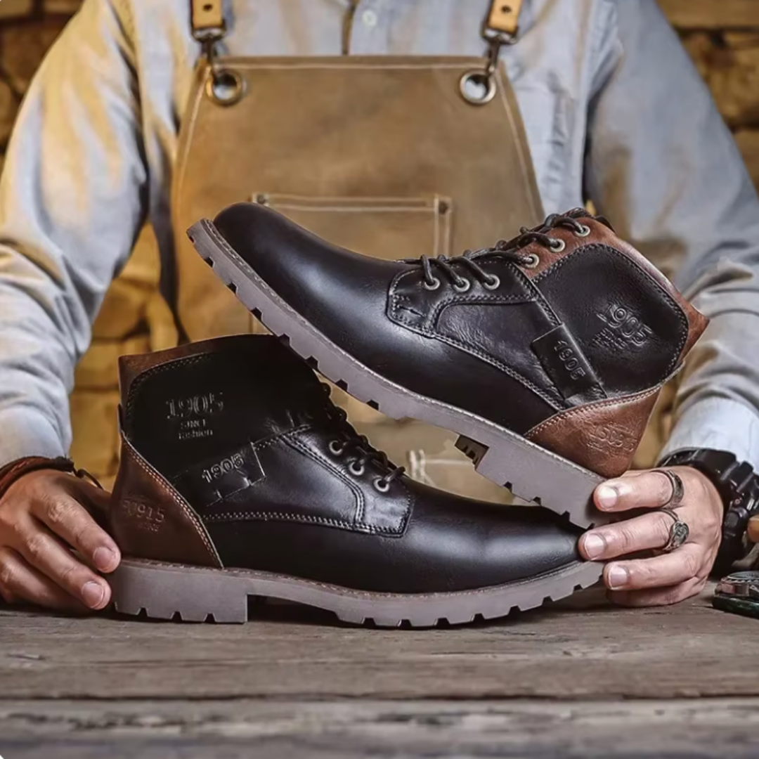 Genuine Leather Men’s Boots Fashion Men’s Casual Leather Shoes British Style Male Boots High Quality Shoes for Men Vintage Boots