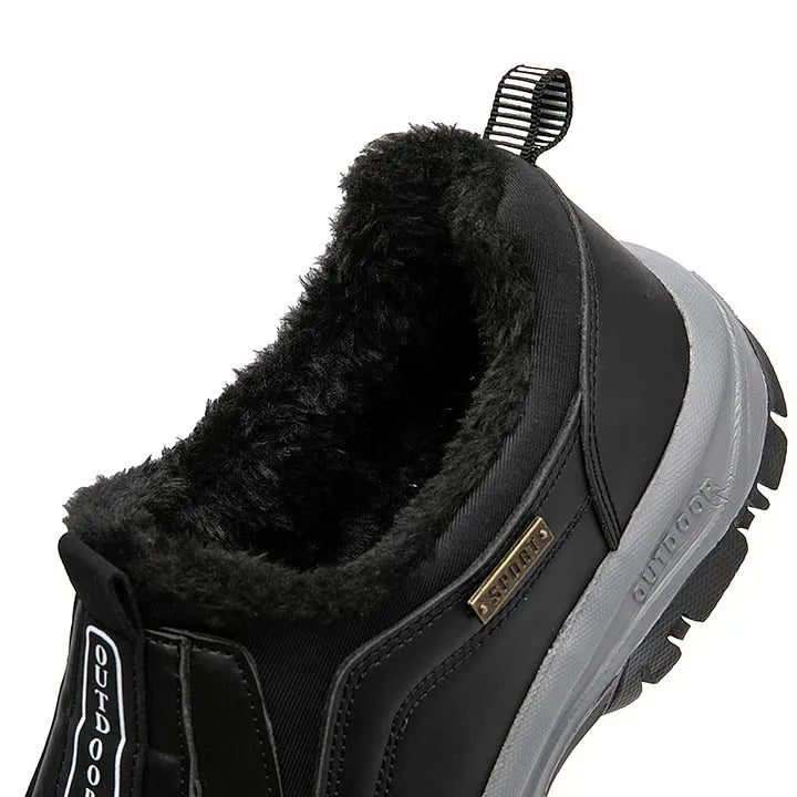 Men's Orthopedic Slip-On Winter Walking Shoes - Fleece-Lined, Waterproof & Anti-Slip Rubber Sole