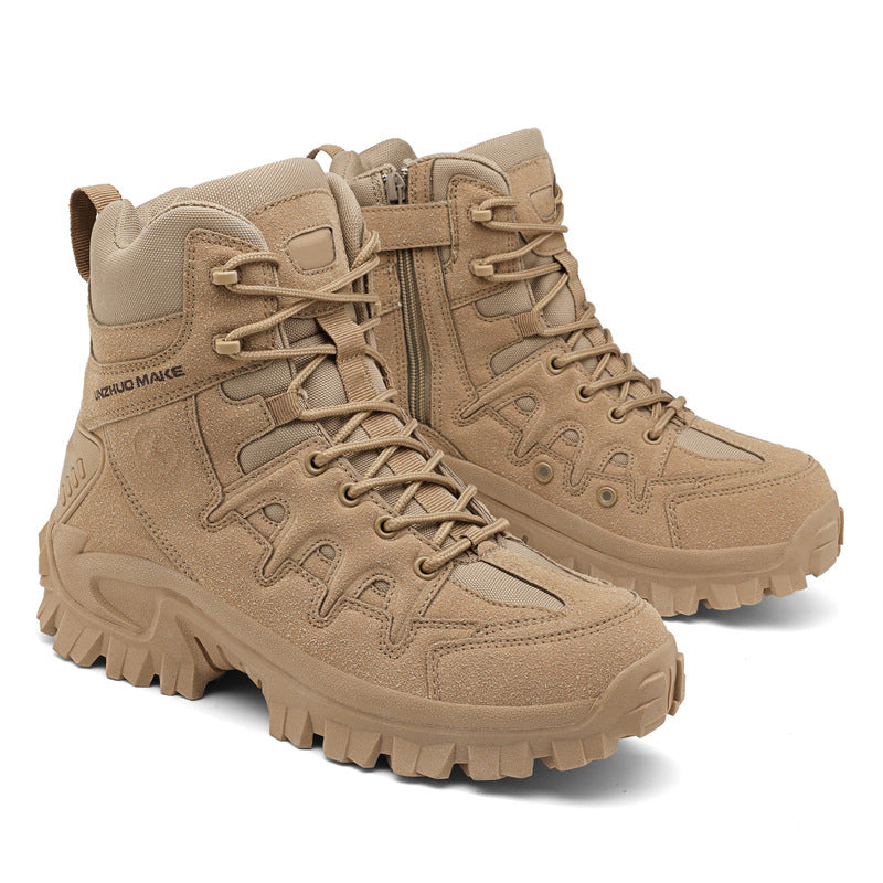 Men Combat Boots Waterproof Non-Slip Hiking Boots Anti-Puncture Anti-Sprain Work Boots
