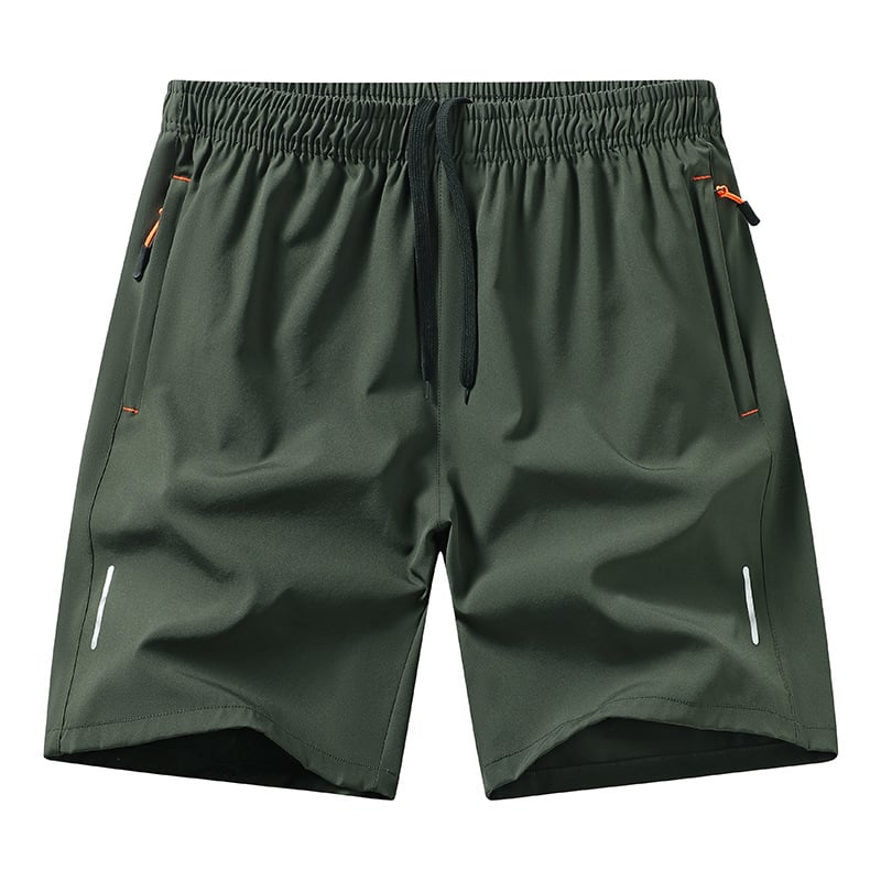 Men's Casual Solid Color Zipper Pocket Shorts – Summer Essential