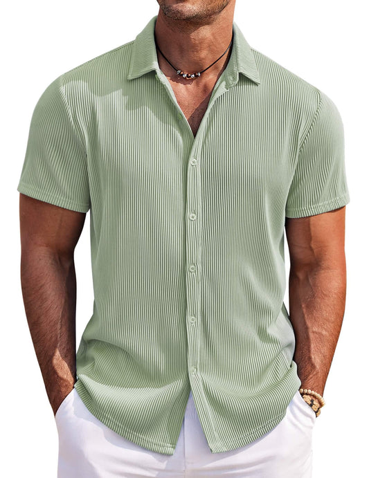 Men's Solid Color Comfortable Pit Short Sleeve Shirt