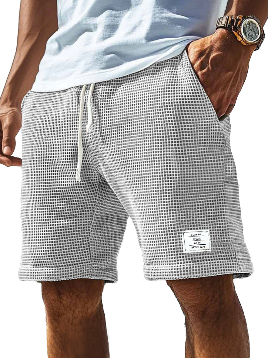 Men's Everyday Waffle Logo Drawstring Comfort Shorts
