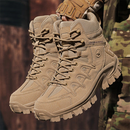 Men Combat Boots Waterproof Non-Slip Hiking Boots Anti-Puncture Anti-Sprain Work Boots