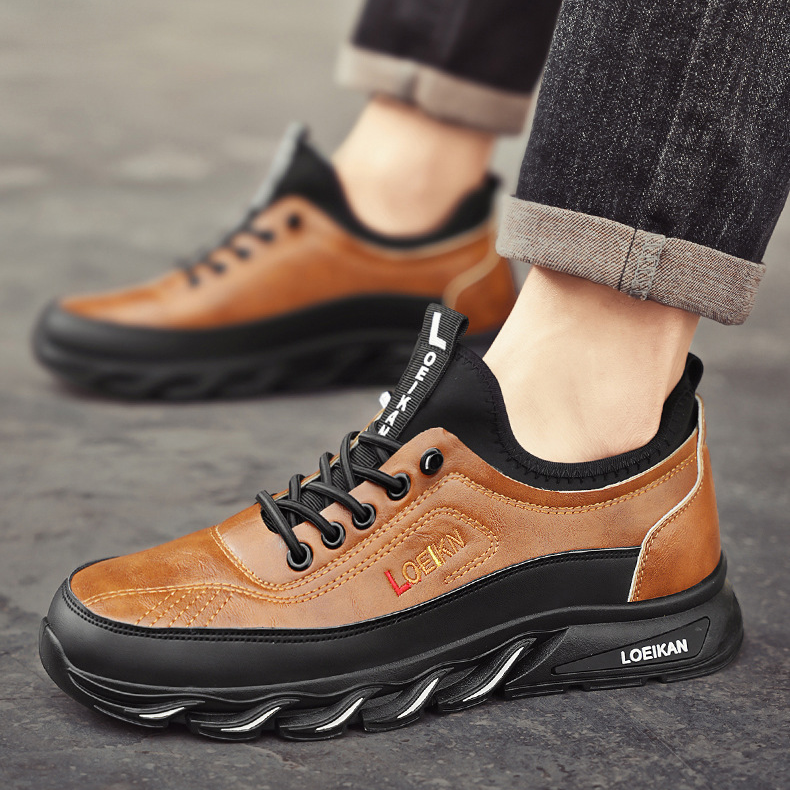 Men's Casual Fashion Orthopedic Hiking Shoes – Anti-Puncture, Anti-Collision, Non-Slip Arch Support  Leather Outdoor Sports Shoes for All-Terrain Performance
