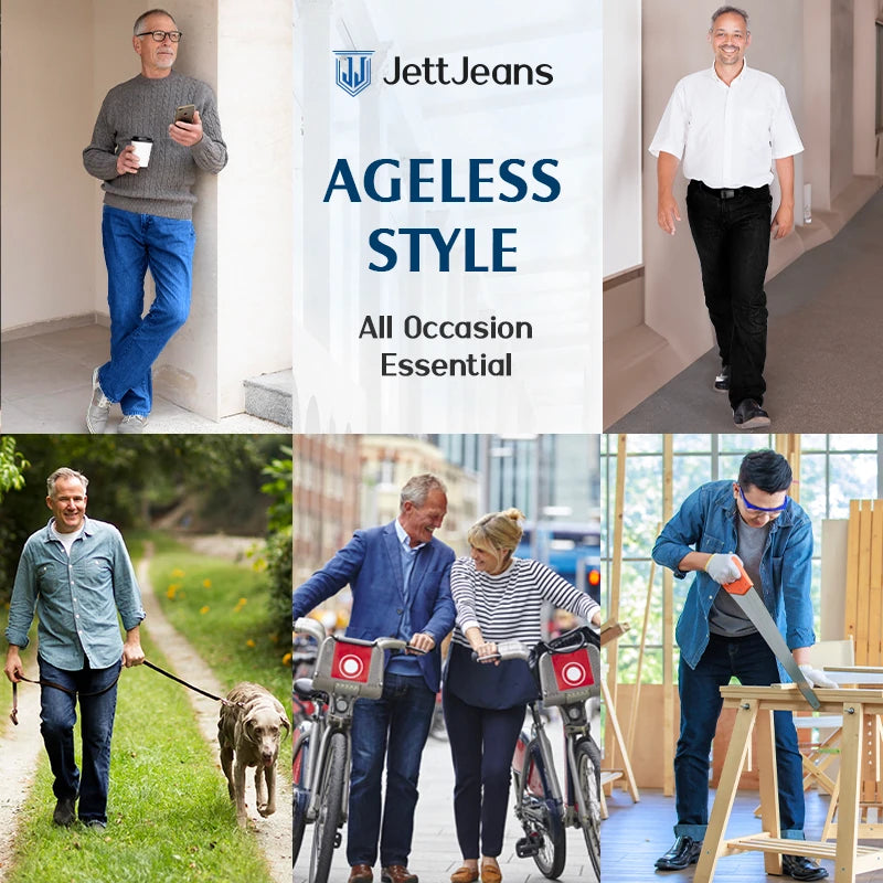 JettJeans3 - Men's Classic Straight Fit Stretch Jeans