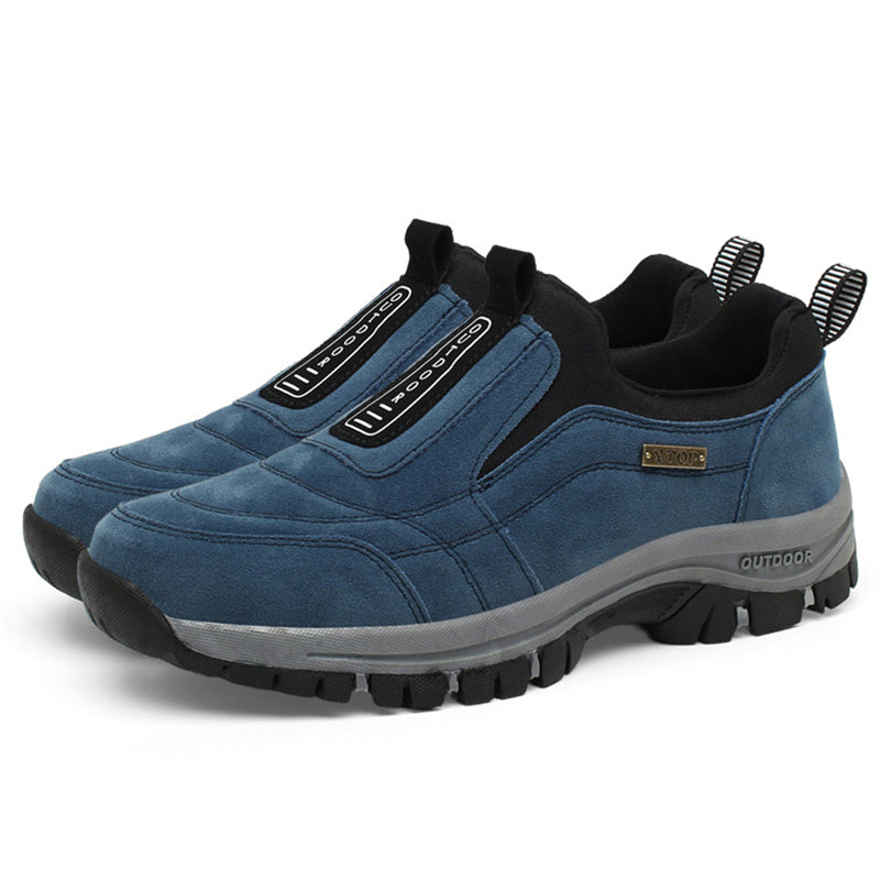 Men's Orthopedic Slip-On Winter Walking Shoes - Fleece-Lined, Waterproof & Anti-Slip Rubber Sole