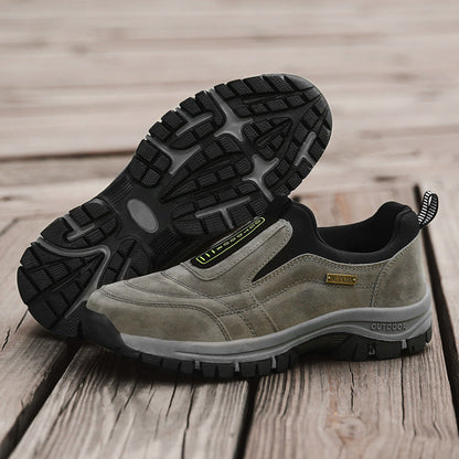 Men's Orthopedic Slip-On Winter Walking Shoes - Fleece-Lined, Waterproof & Anti-Slip Rubber Sole