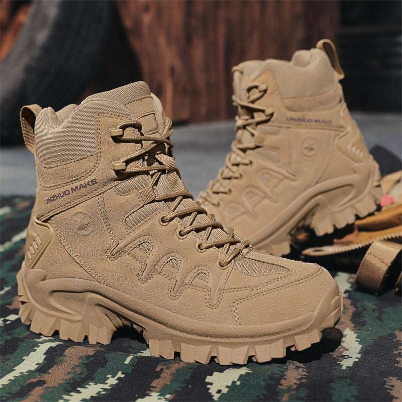 Men Combat Boots Waterproof Non-Slip Hiking Boots Anti-Puncture Anti-Sprain Work Boots
