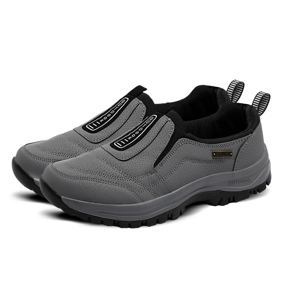 Men's Orthopedic Slip-On Winter Walking Shoes - Fleece-Lined, Waterproof & Anti-Slip Rubber Sole