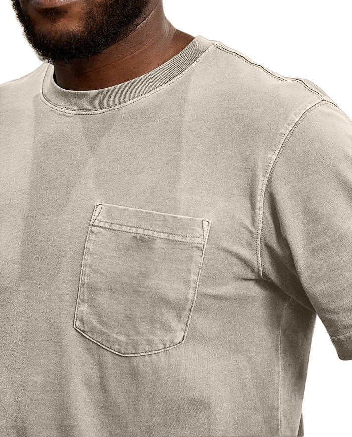 Men's Retro Distressed Washed Pocket Short-sleeved T-shirt