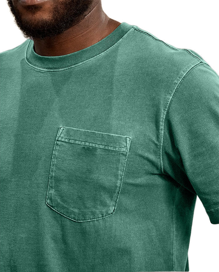 Men's Retro Distressed Washed Pocket Short-sleeved T-shirt