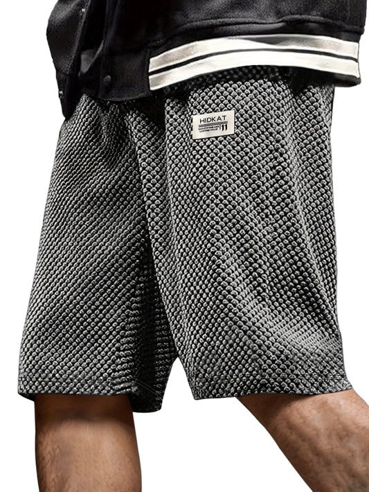 Men's Retro Casual Embroidered Logo Corduroy Shorts