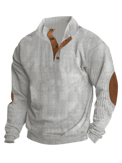 Men's Retro Casual Stand Collar Long Sleeve Sweatshirt