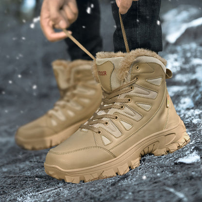 Men Combat Boots Waterproof Non-Slip Hiking Boots Anti-Puncture Anti-Sprain Work Boots