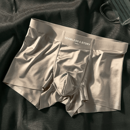 Elegant Silk Men's Ice Silk Underwear Mulberry Silk Antimicrobial Men's Boxer Briefs
