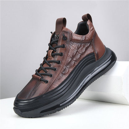 Men’s Casual Cowhide Leather Air Cushion Shoes – Comfortable Everyday Walking Sneakers