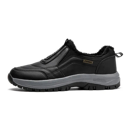 Men's Orthopedic Slip-On Winter Walking Shoes - Fleece-Lined, Waterproof & Anti-Slip Rubber Sole