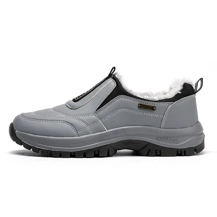 Men's Orthopedic Slip-On Winter Walking Shoes - Fleece-Lined, Waterproof & Anti-Slip Rubber Sole