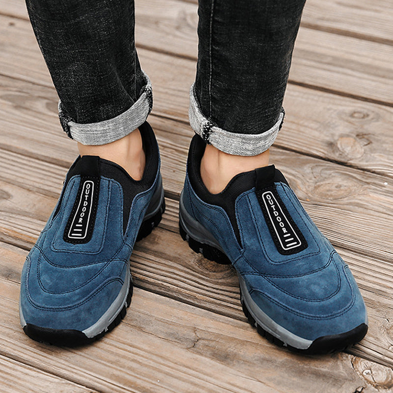 Men's Orthopedic Slip-On Winter Walking Shoes - Fleece-Lined, Waterproof & Anti-Slip Rubber Sole