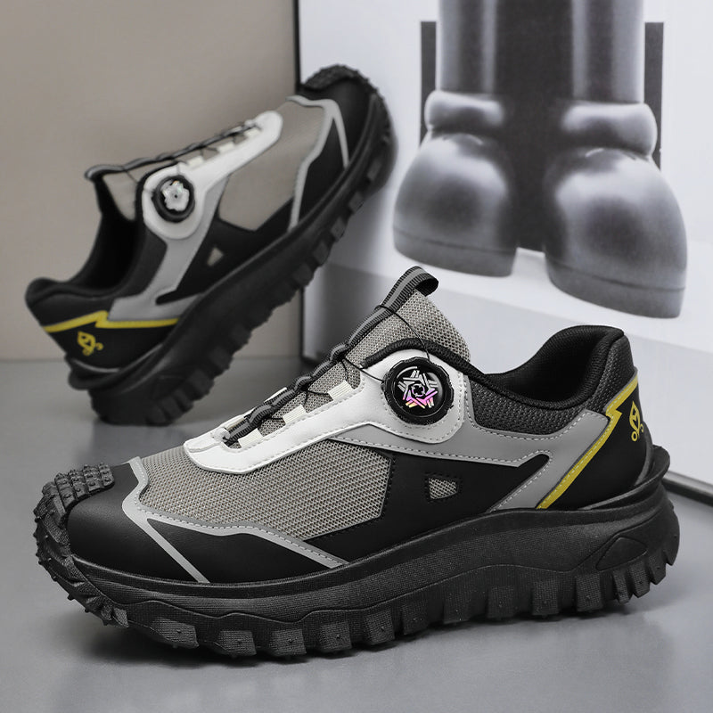 HOT SALE!Men's Work Hiking Shoes, Waterproof Safety Outdoor Boots with Wide Toe, Arch Support, Shock-Absorbing Sole, Puncture & Smash Resistant