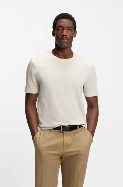 COTTON-BLEND T-SHIRT WITH BUBBLE-JACQUARD STRUCTURE