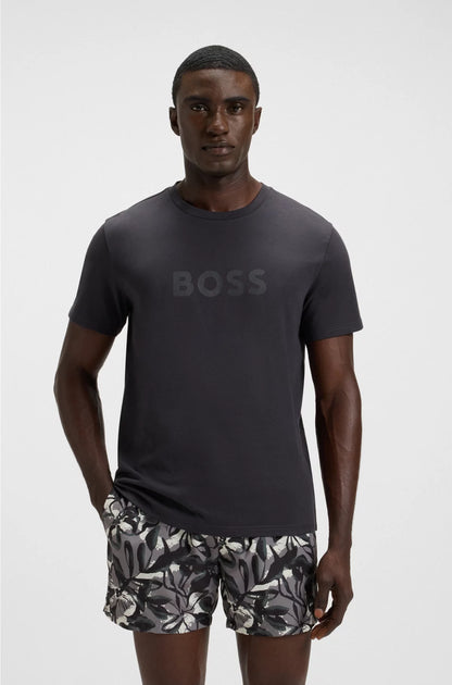 COTTON-JERSEY BEACH T-SHIRT WITH LOGO PRINT