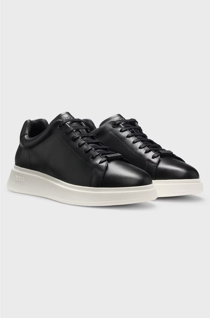 LEATHER TRAINERS WITH RUBBER OUTSOLE