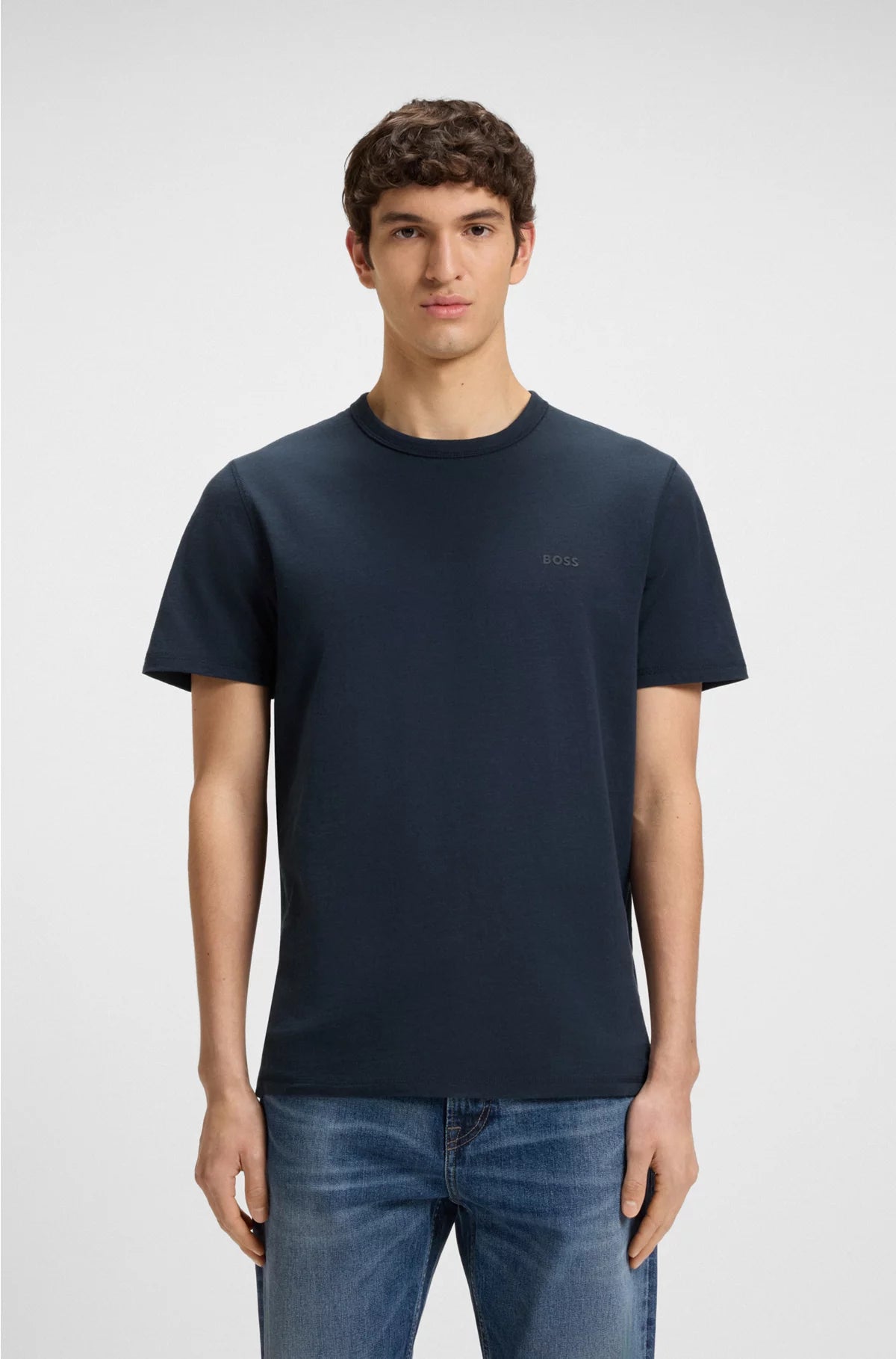 COTTON SLUB T-SHIRT WITH LOGO DETAIL