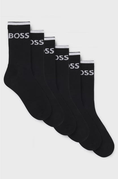 SIX-PACK OF RIBBED SHORT SOCKS IN A COTTON BLEND