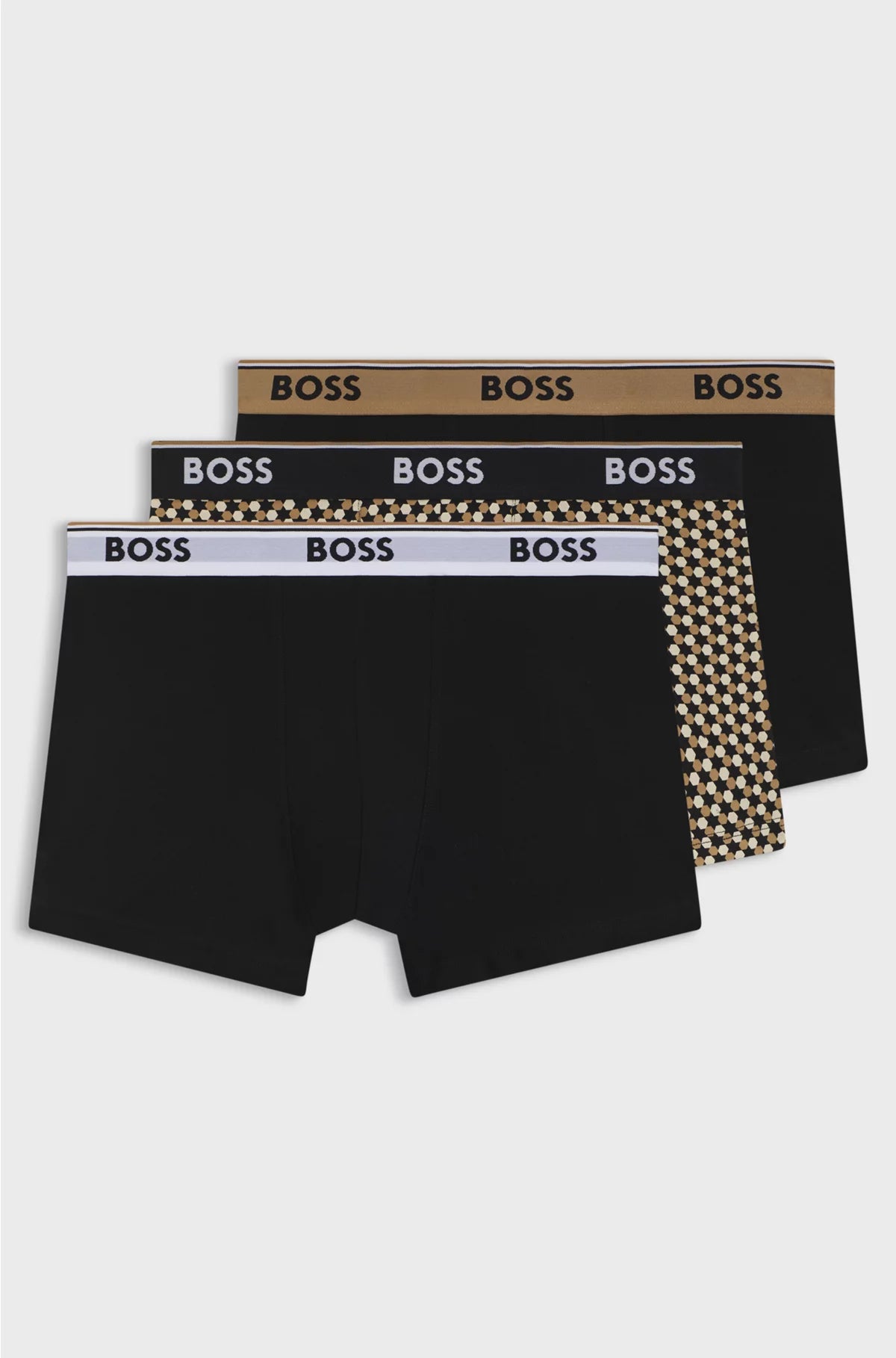 THREE-PACK OF LOGO-WAISTBAND TRUNKS IN STRETCH COTTON