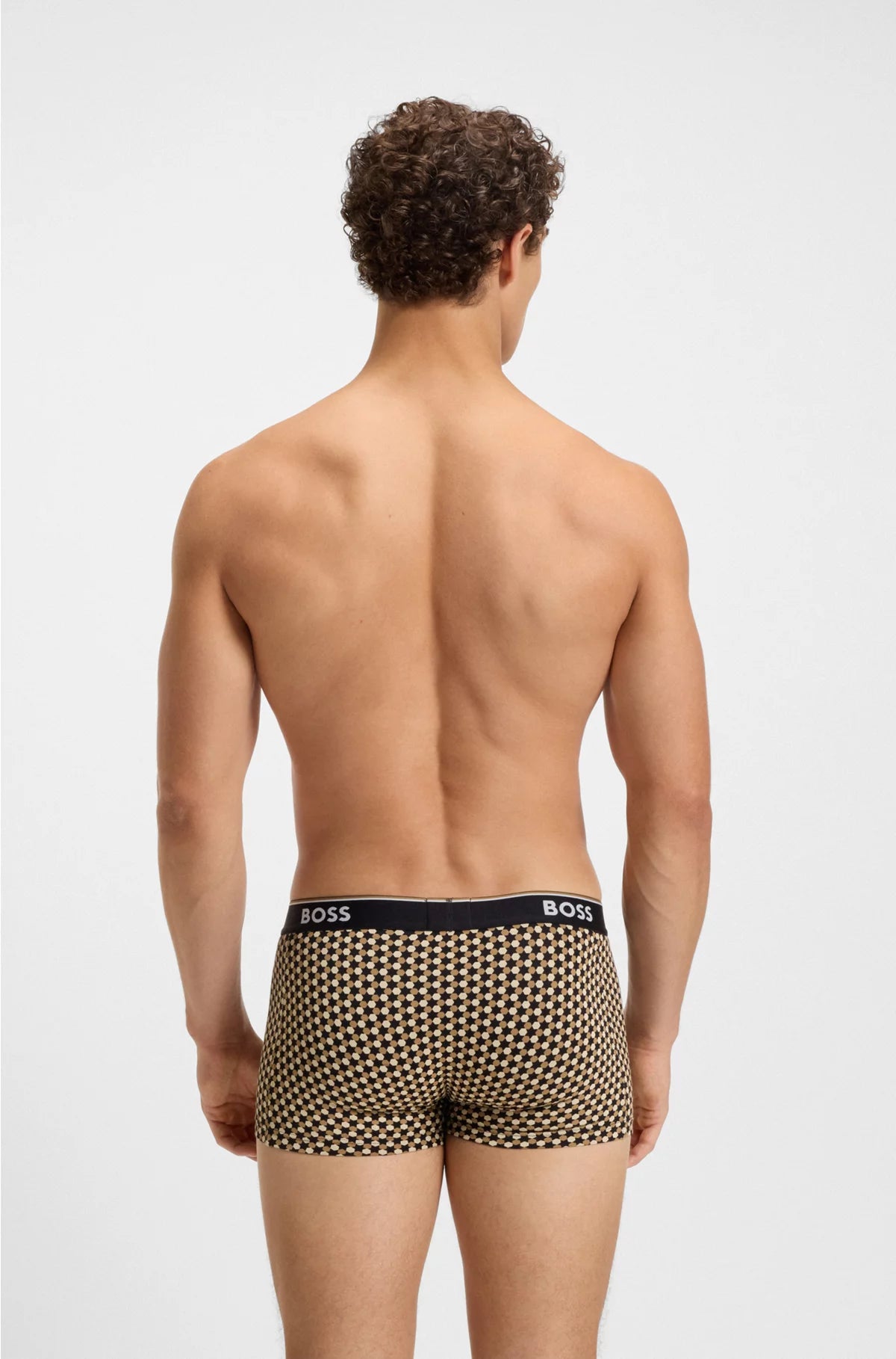 THREE-PACK OF LOGO-WAISTBAND TRUNKS IN STRETCH COTTON