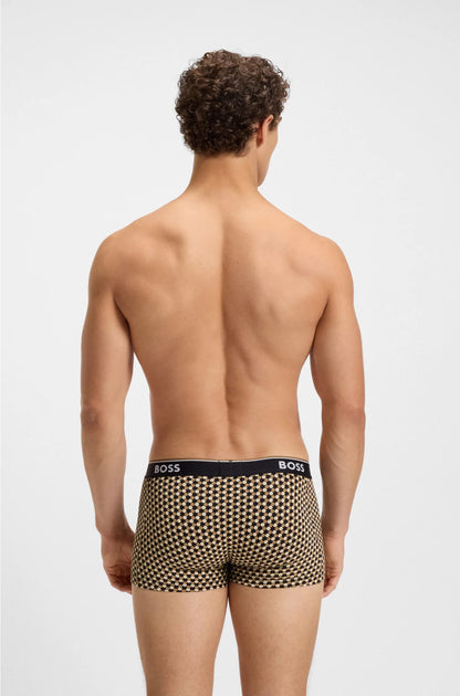 THREE-PACK OF LOGO-WAISTBAND TRUNKS IN STRETCH COTTON