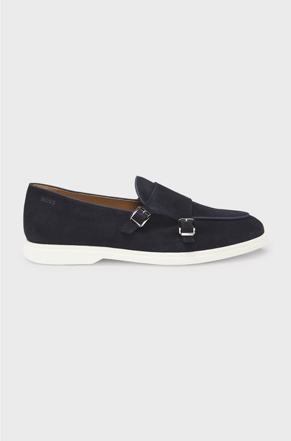 SUEDE MONK SHOE WITH CONTRAST OUTSOLE