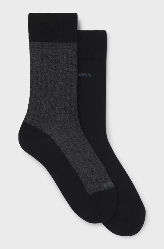 TWO-PACK OF REGULAR-LENGTH SOCKS IN A COTTON BLEND