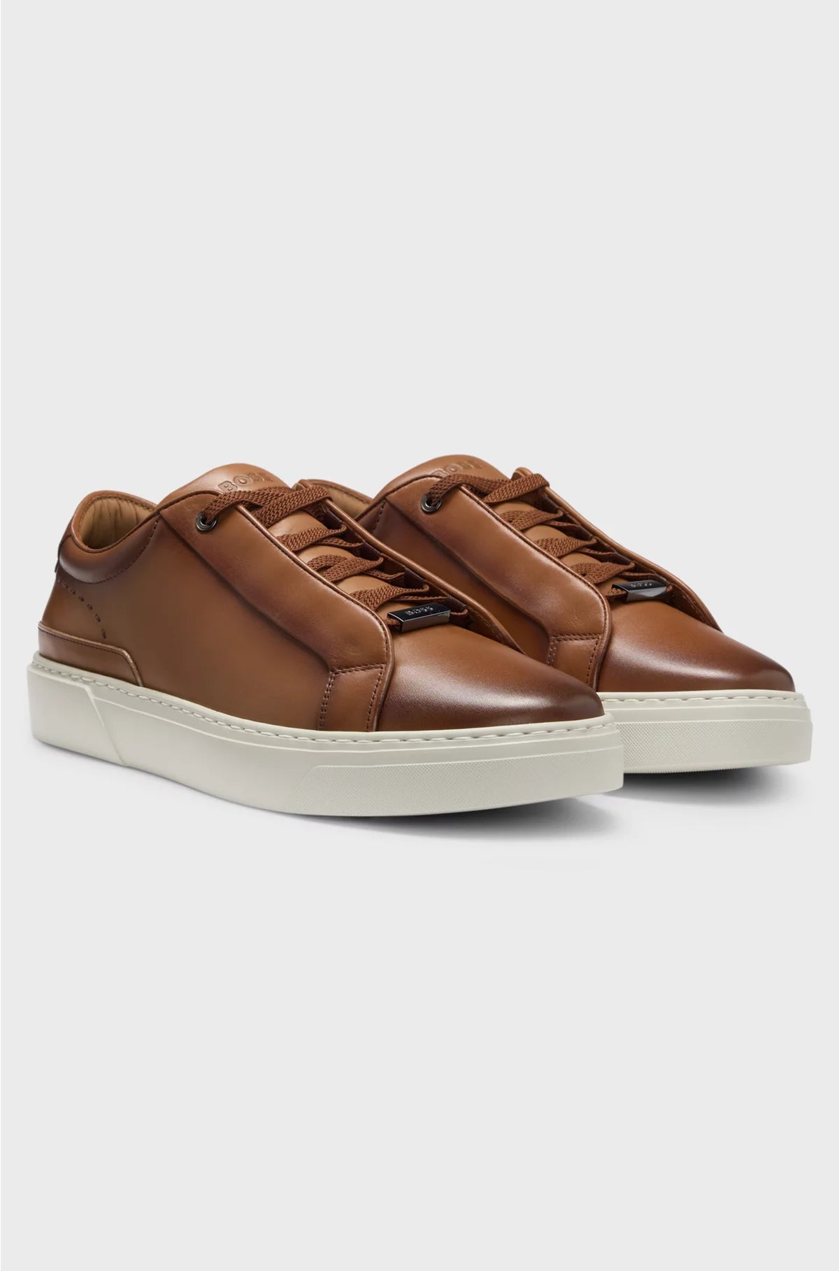 GARY LEATHER TRAINERS WITH HIDDEN LACES