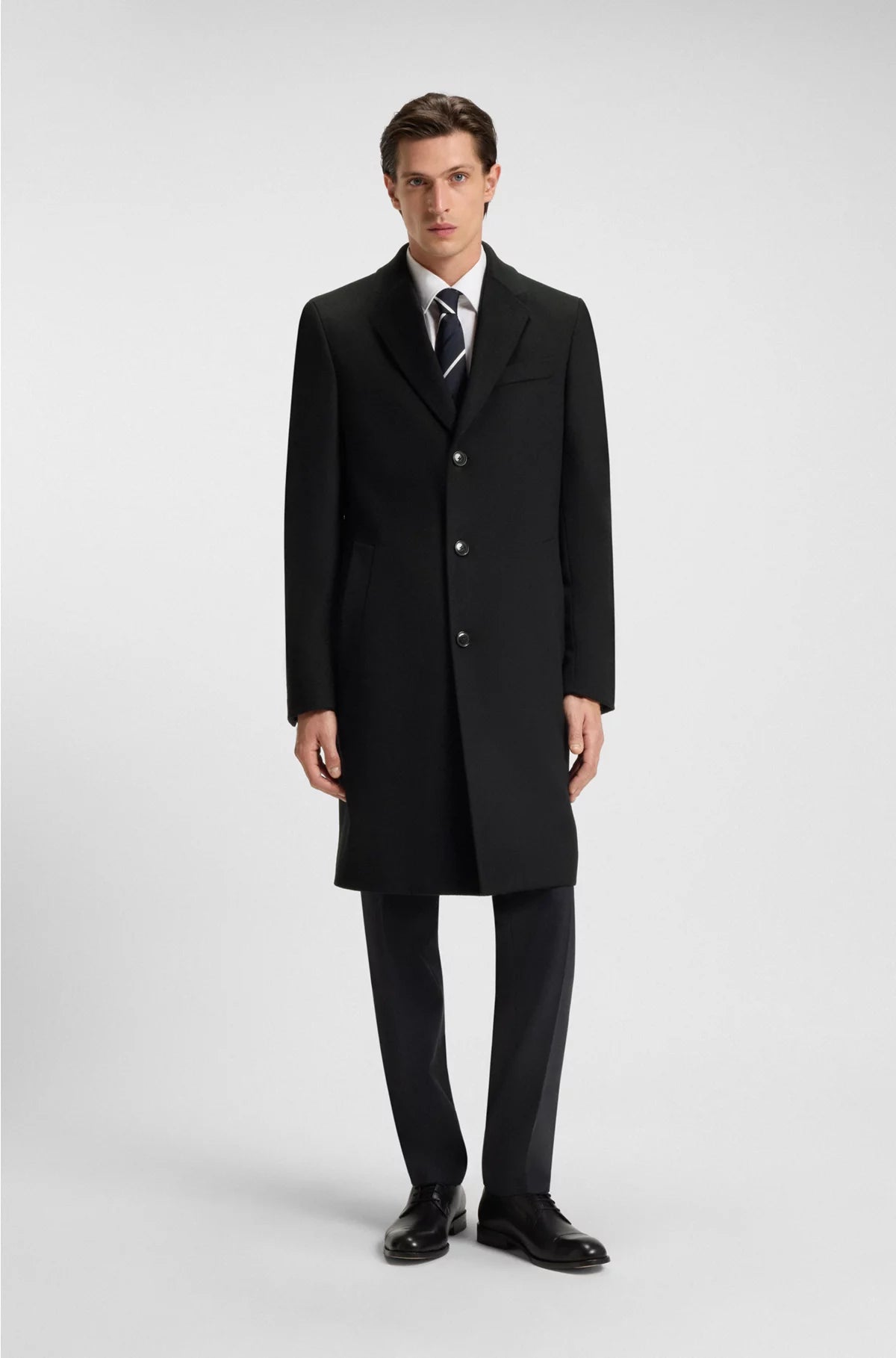 SLIM-FIT COAT IN WOOL AND CASHMERE