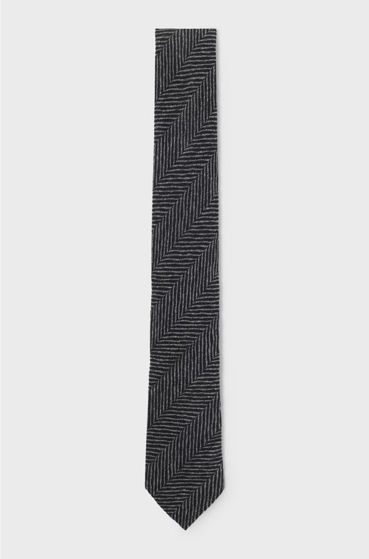 JACQUARD-STRUCTURE TIE IN WOOL