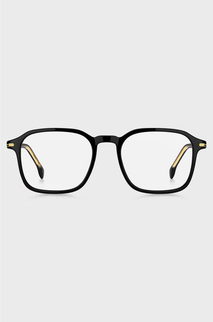 BLACK-ACETATE OPTICAL FRAMES WITH GOLD-TONE DETAILS