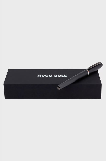 BRUSHED ROLLERBALL PEN WITH SIGNATURE-STRIPE RING